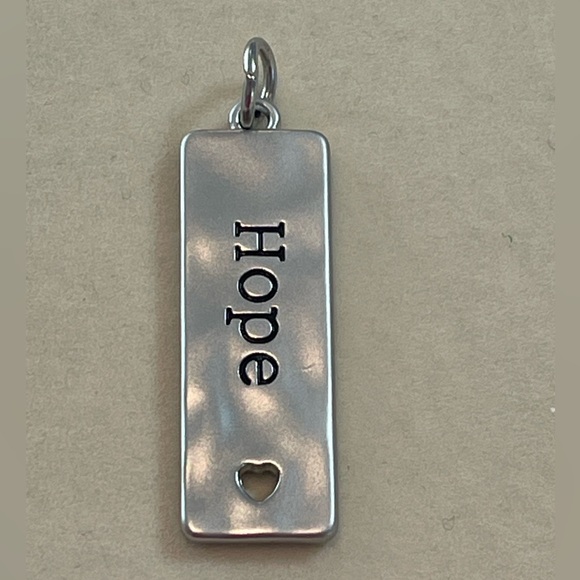 Pendant Long Cross & Hope Cutout Heart Charm - Picture 7 of 7